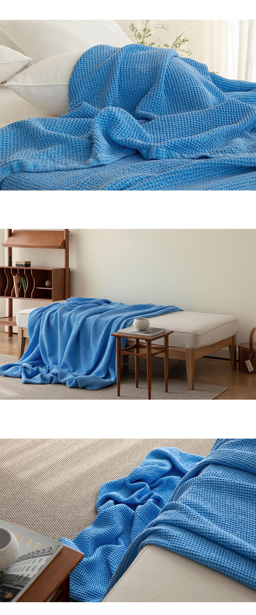 韓國 Maatila - 天絲莫代爾鬆餅被毯-藍莓