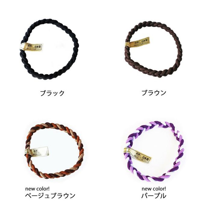 日本 Melody Accessory - 日本製 專利耐用麻花編織髮圈(5入組)-焦糖咖