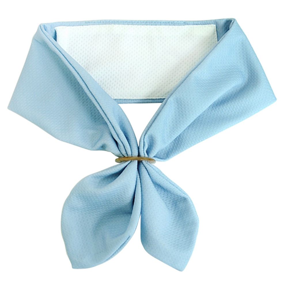 日本 DAIKAI - 抗UV接觸冷感 水涼感領巾(可放保冷劑)-純色-水藍 (70x8cm)
