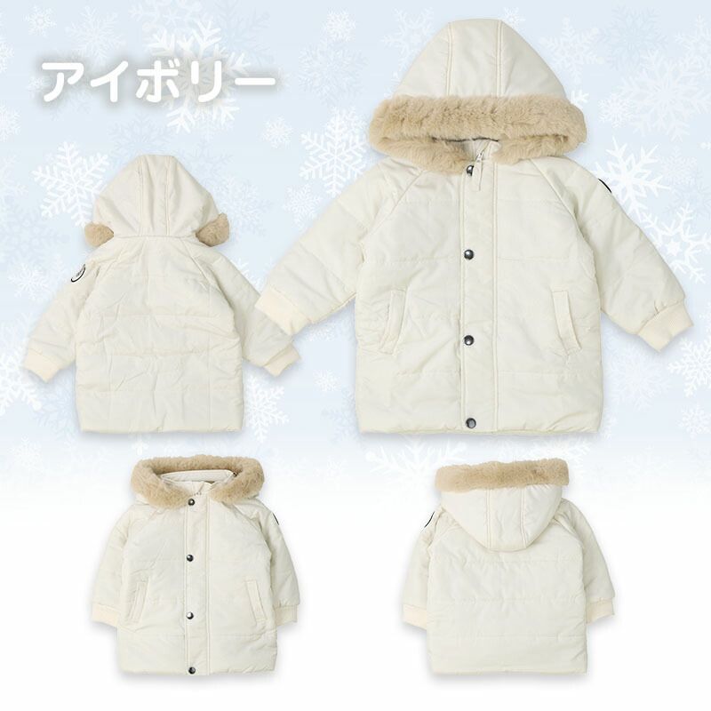 日本 ZOOLAND - 撥水加工 毛絨保暖連帽鋪棉外套-小企鵝-薄荷