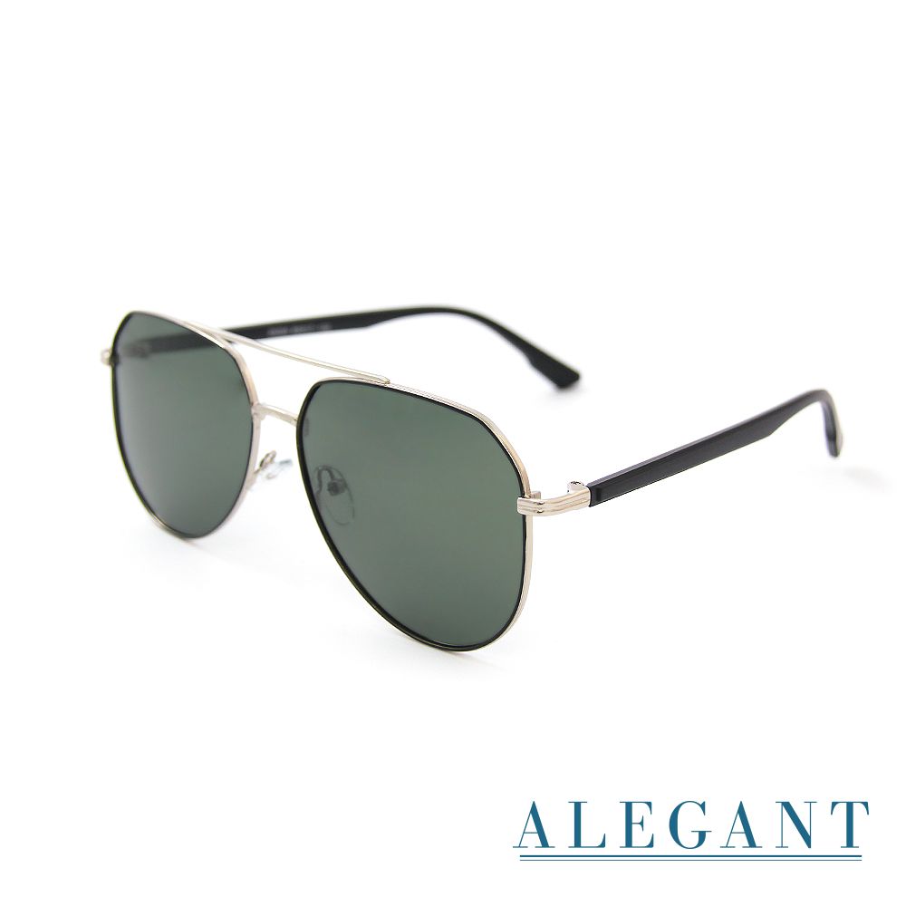 ALEGANT - 低奢時尚曠野綠飛官寶麗來偏光墨鏡│UV400太陽眼鏡
