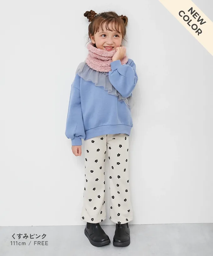 日本 devirock - 柔軟毛茸茸保暖圍脖(可調頸圍)-磚橘 (FREE)