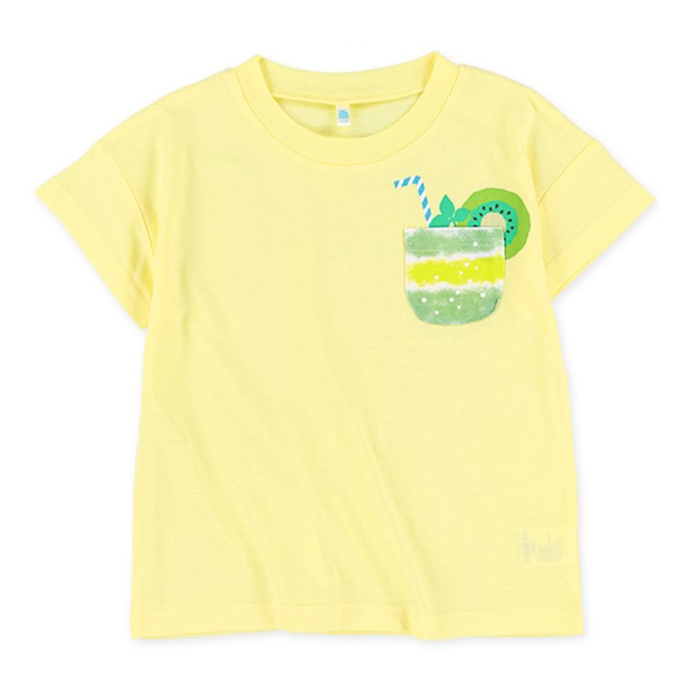 可愛果汁口袋短袖上衣-奇異果-黃