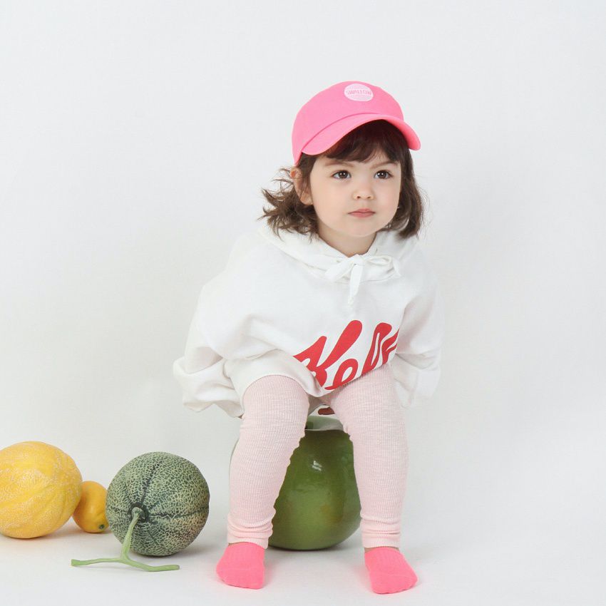 韓國 Babyblee - 字母徽章純色棒球帽-杏 (頭圍：51-55cm)