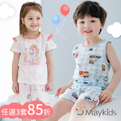 無袖款加入！【韓國 Maykids】純棉ｘ天絲莫代爾家居套裝 ✧