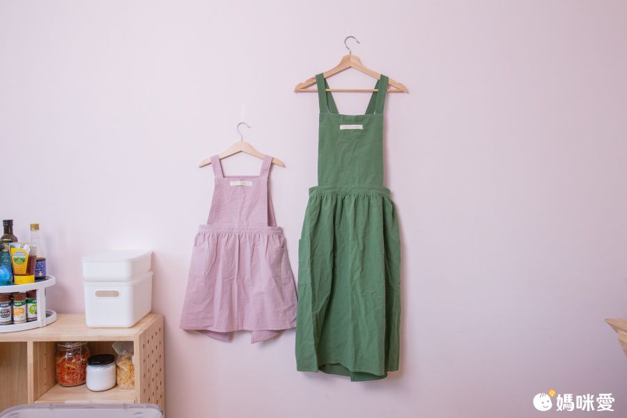 北歐文藝棉麻百褶圍裙-成人款-燕麥色