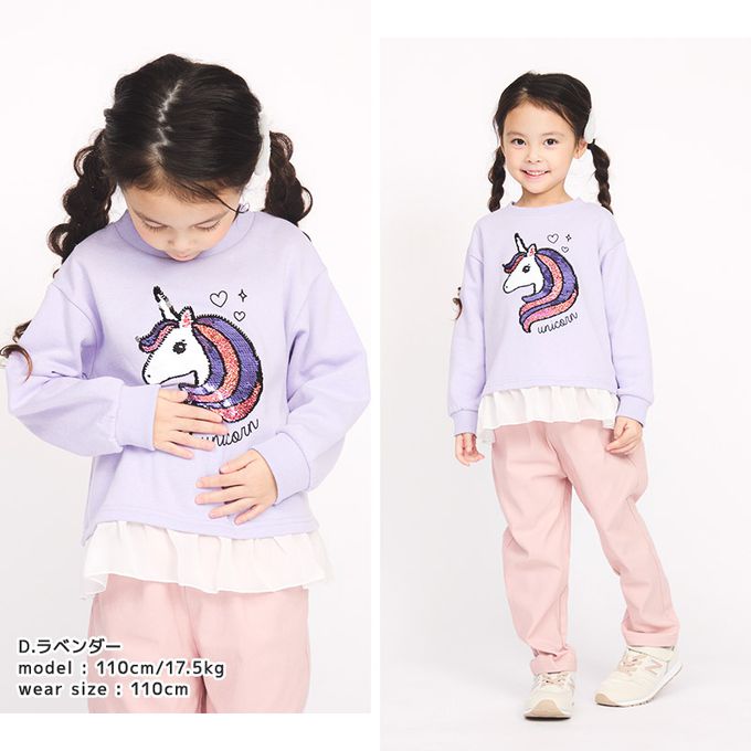 日本 ZOOLAND - 可愛印花裏起毛上衣-絨毛蝴蝶結-淺紫