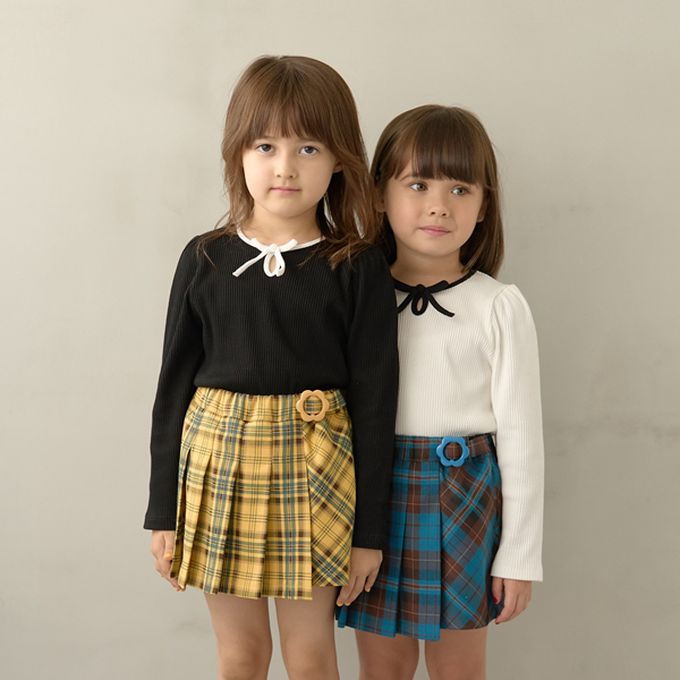 日本 Lycee mine - 領口滾邊綁帶澎澎長袖上衣-黑