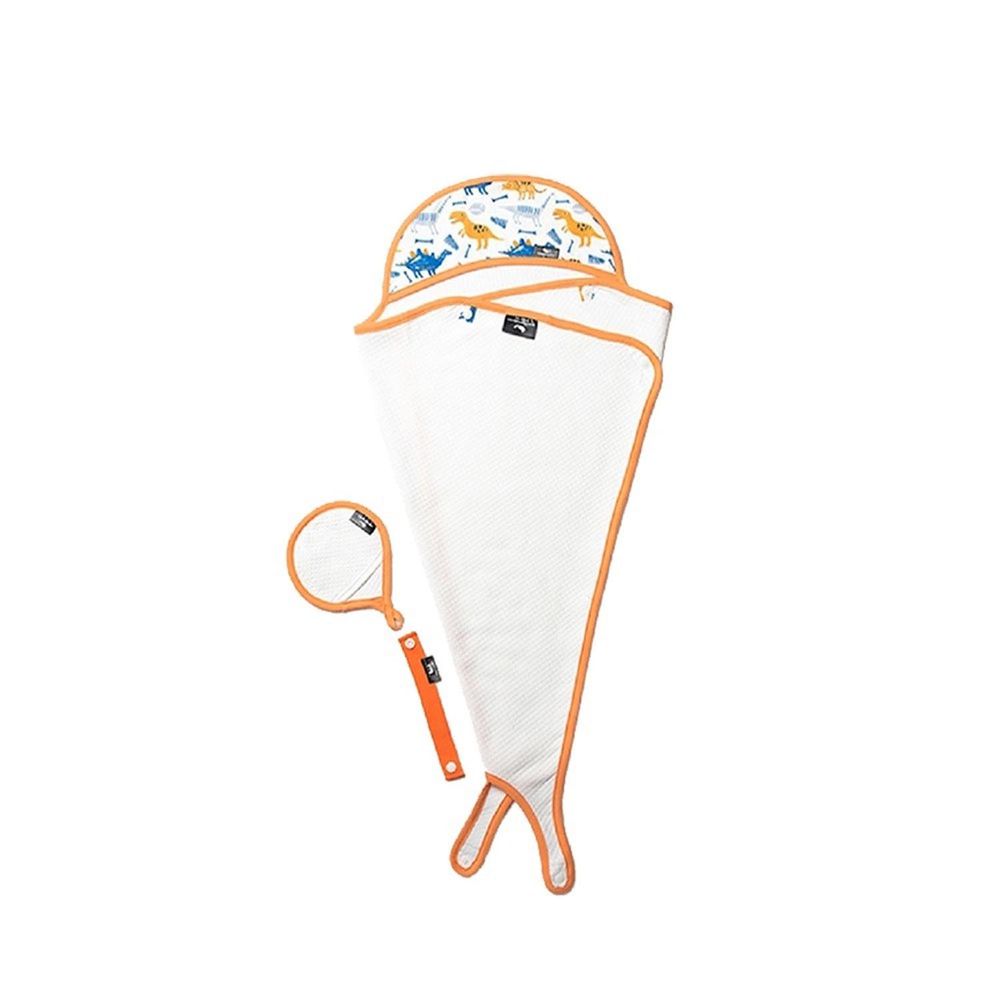 韓國 Friendaddy - 冰淇淋多功能嬰兒浴巾 - 橘色恐龍