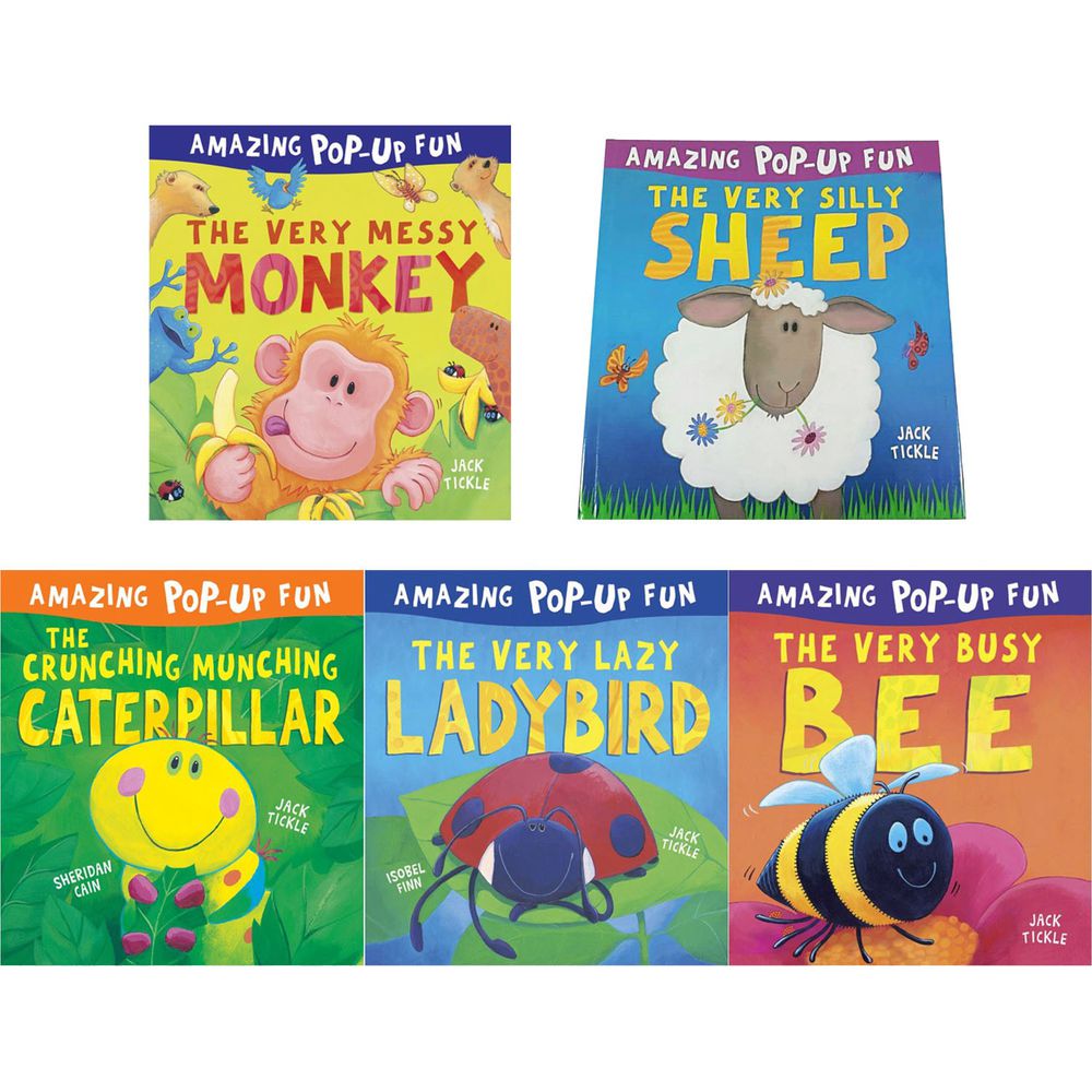 英國驚奇立體書合購組 - The Amazing Pop-up fun 5冊(Monkey+caterpillar+ ladybird+ bee+sheep)