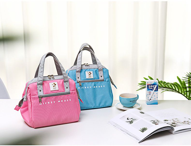 保溫便當袋-卡通字母米奇-黑色