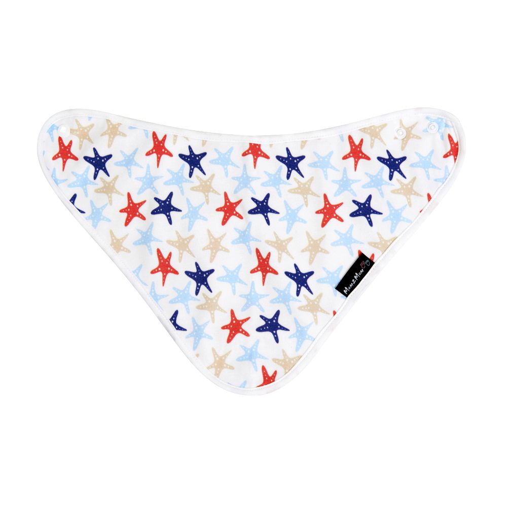 Mum 2 Mum - 雙面竹纖維棉機能口水巾圍兜-海星/藍條紋