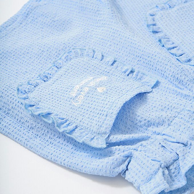 日本 Lycee mine - 可愛荷葉邊口袋短褲-檸檬黃