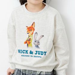 日本 Chil2 - 限量聯名 裏毛印花大學長袖上衣-卡通人物動物方城市-燕麥