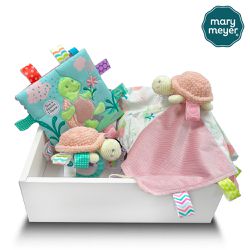美國 MaryMeyer 蜜兒 - 甜美緹比龜臻藏禮盒-安撫巾+手搖鈴+沙沙紙