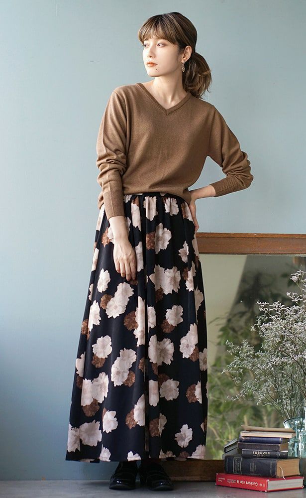 日本 zootie - HEATFUL 吸濕發熱針織Ｖ領上衣-灰杏