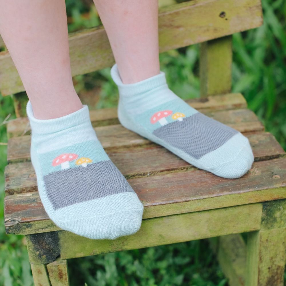 抗菌除臭網眼短襪-菇菇