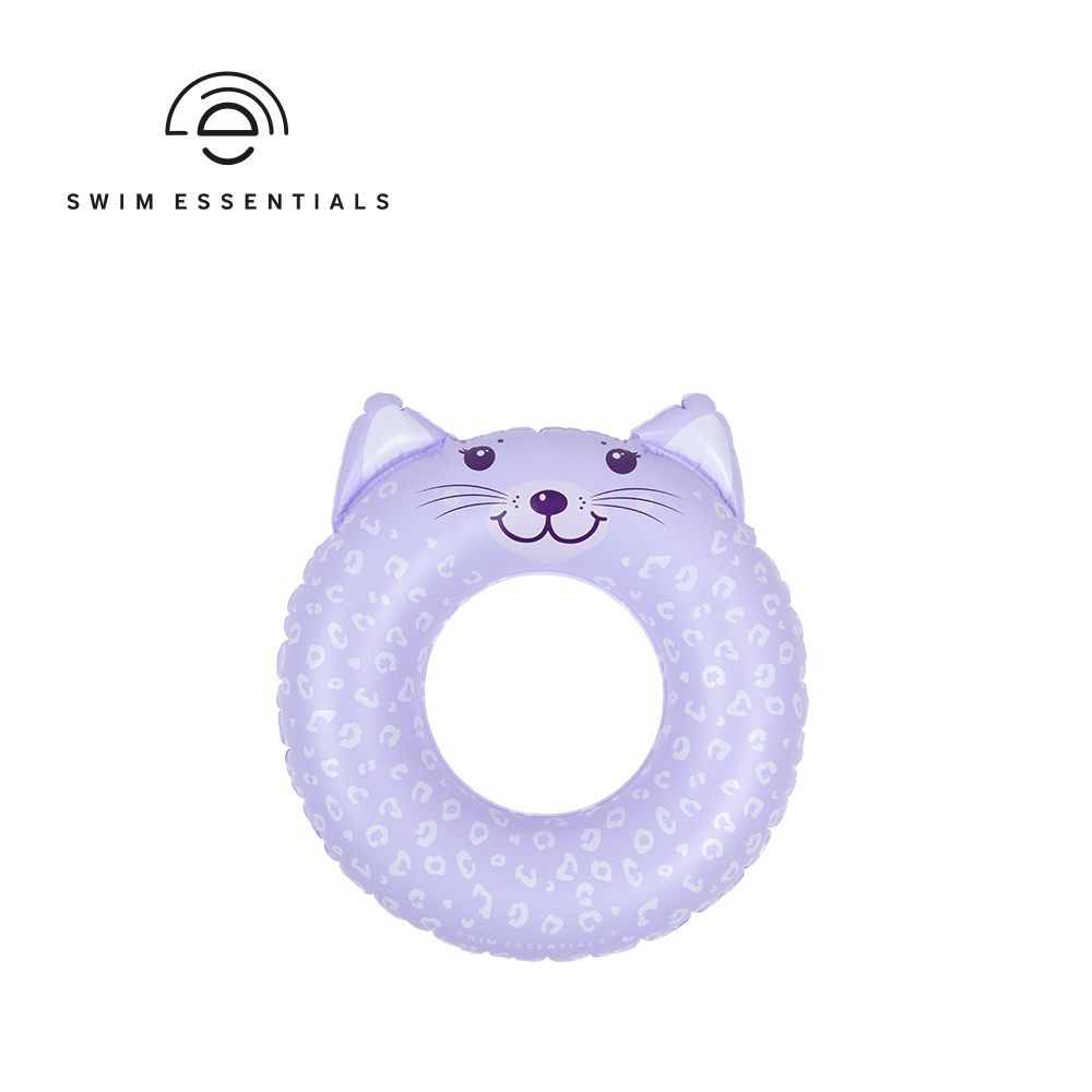 荷蘭 Swim Essentials - 幼兒造型游泳圈 (直徑55cm)-紫羅蘭小花豹