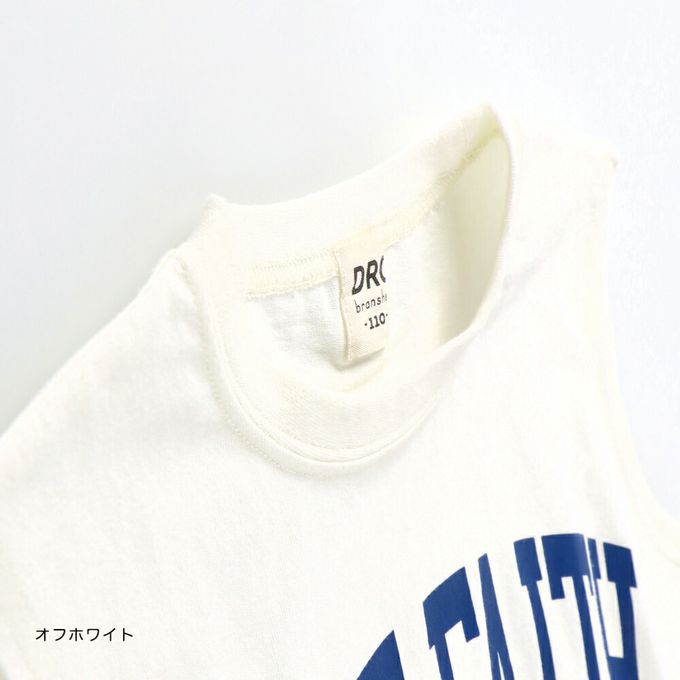 日本 BRANSHES - 簡約英文標語無袖上衣-玫瑰粉