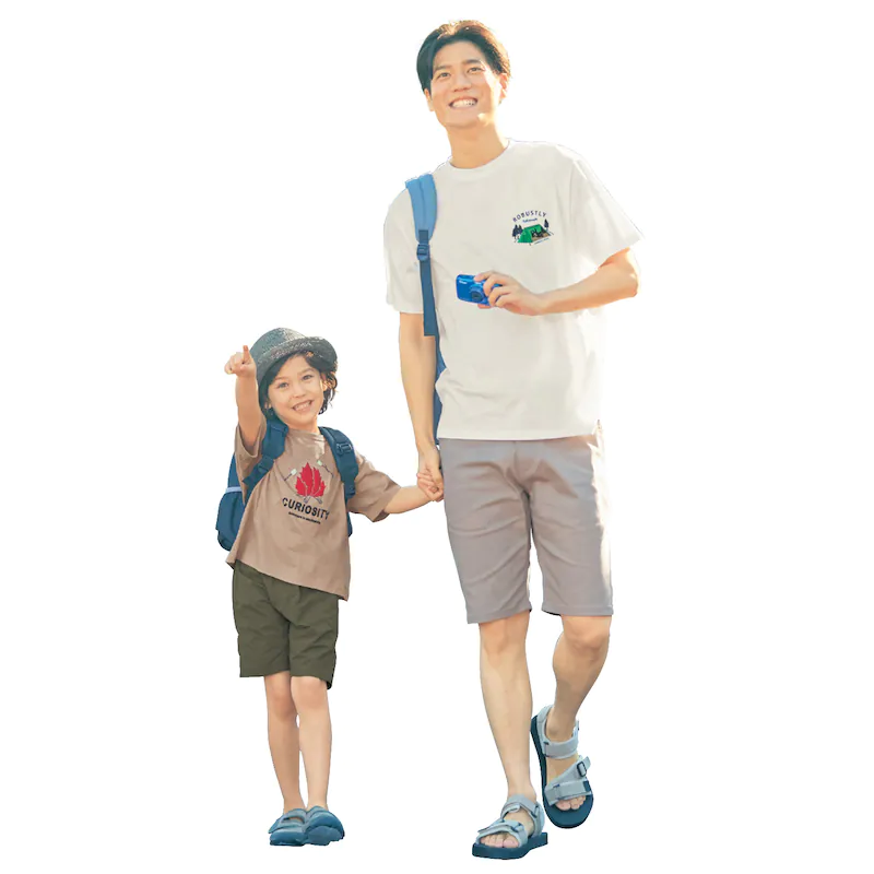 日本千趣會 - GITA 天竺棉印花短T(蓄光變色)-露營燈-灰