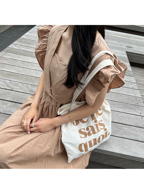 日本 GRL - 文藝感荷葉袖綁帶兩件式洋裝-深看咭 (F)