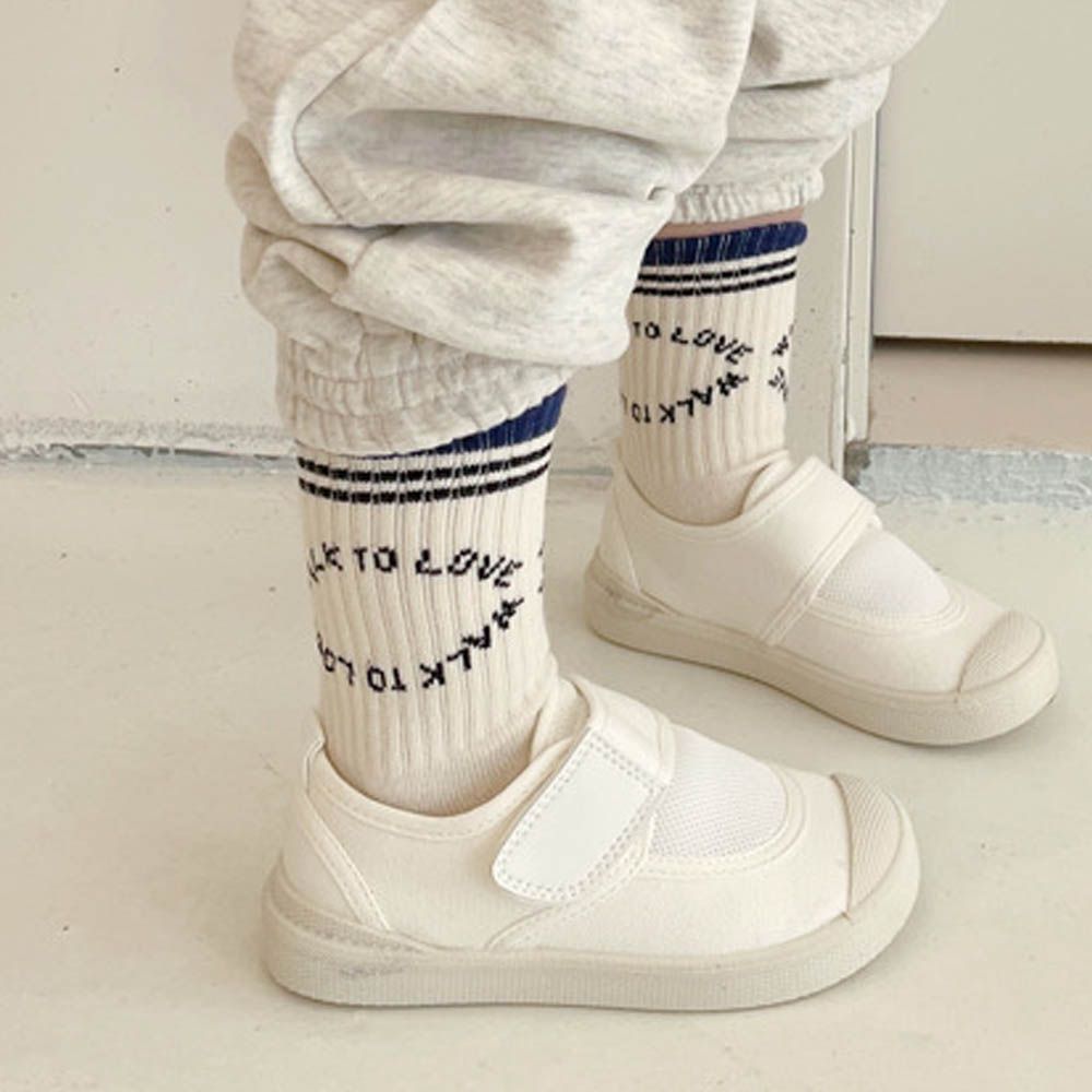 防撞安全止滑網眼拼接帆布鞋/室內鞋-白色