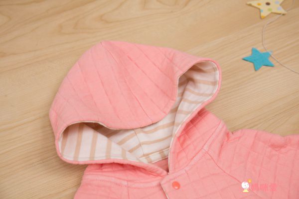 JoyNa - 純棉連帽斗篷保暖外套-米色