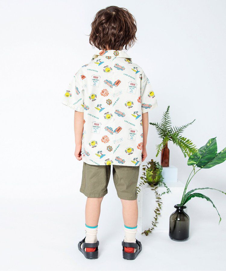 日本 BREEZE - 彩色標籤腰束口休閒短褲-軍綠