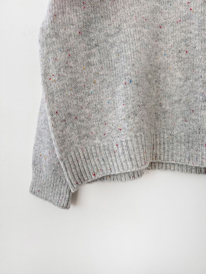 韓國女裝連線 - 日常簡約混紡長袖針織上衣-灰綠 (FREE)