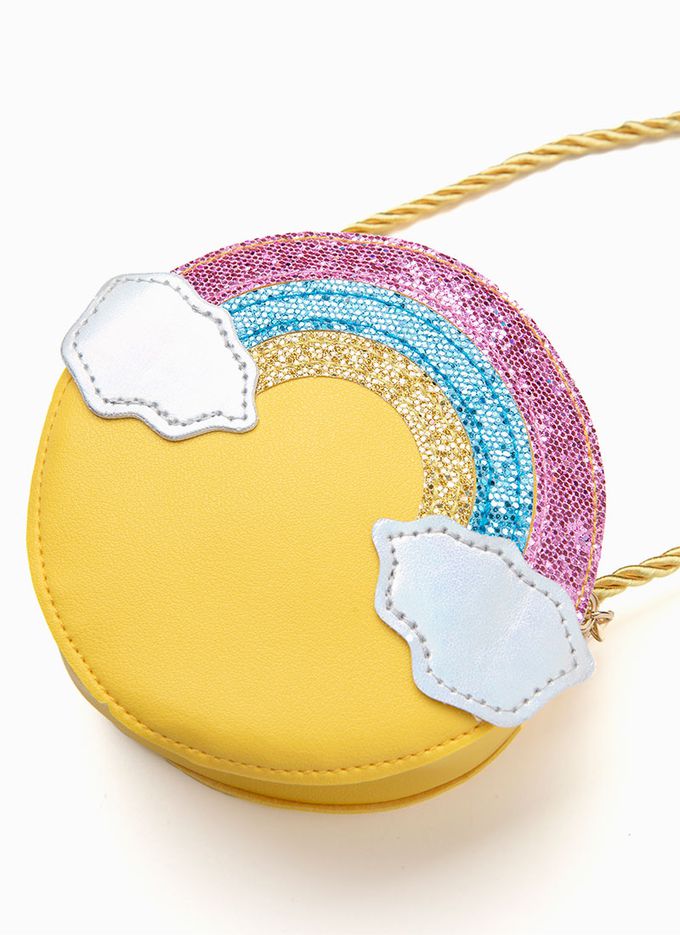 韓國 OZKIZ - (附包包)雛菊彩虹印休閒長袖套裝-米