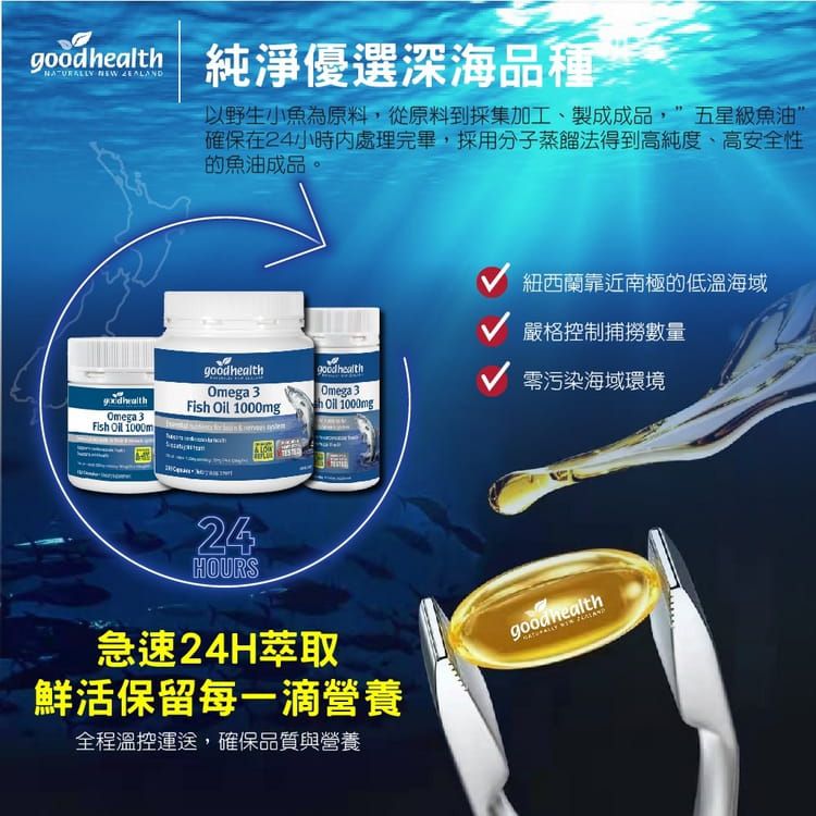 壽滿趣 - 紐西蘭goodhealth深海純淨DHA&EPA魚油膠囊1000毫克(150顆)