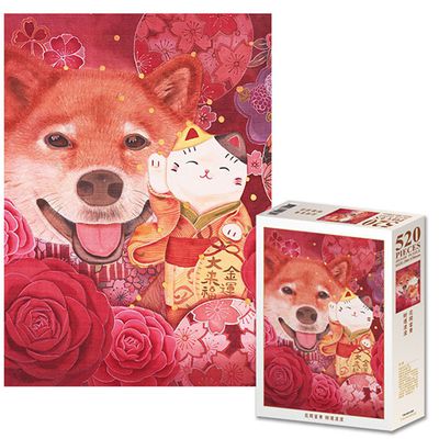 JB Design - 柴犬-花開富貴柴運滾滾-520片拼圖