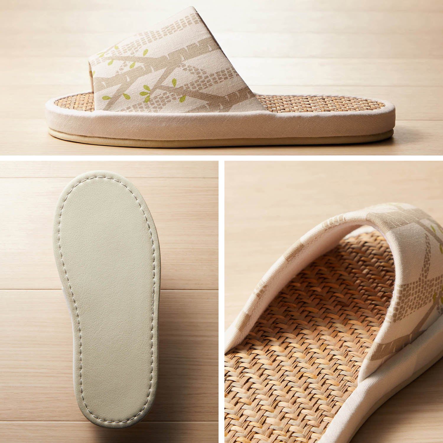 日本千趣會 - 北歐風清爽亞麻室內拖鞋-雲朵-灰藍