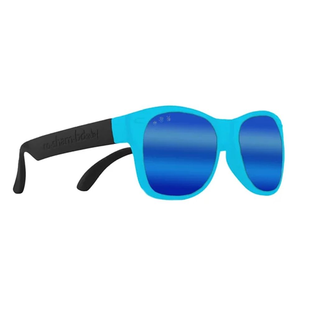 美國 Roshambo - Roshambo繽紛視界 時尚墨鏡-兒童款-藍黑雙色-偏光鏡片藍 (5-12Y)