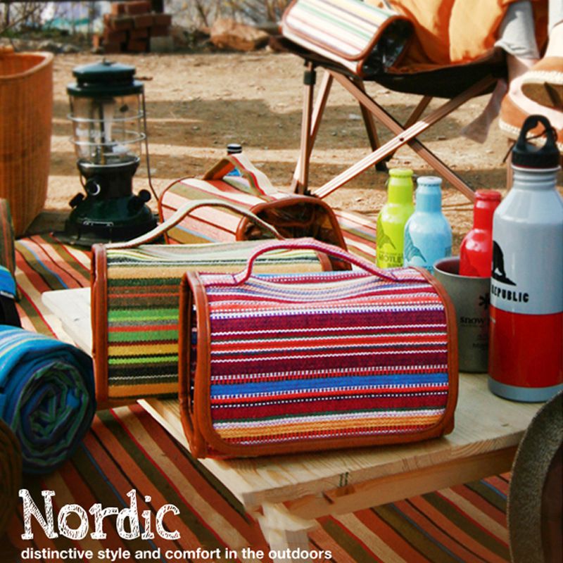 CLS - 民族風便攜式盥洗包-藍色 (54x21.5cm)