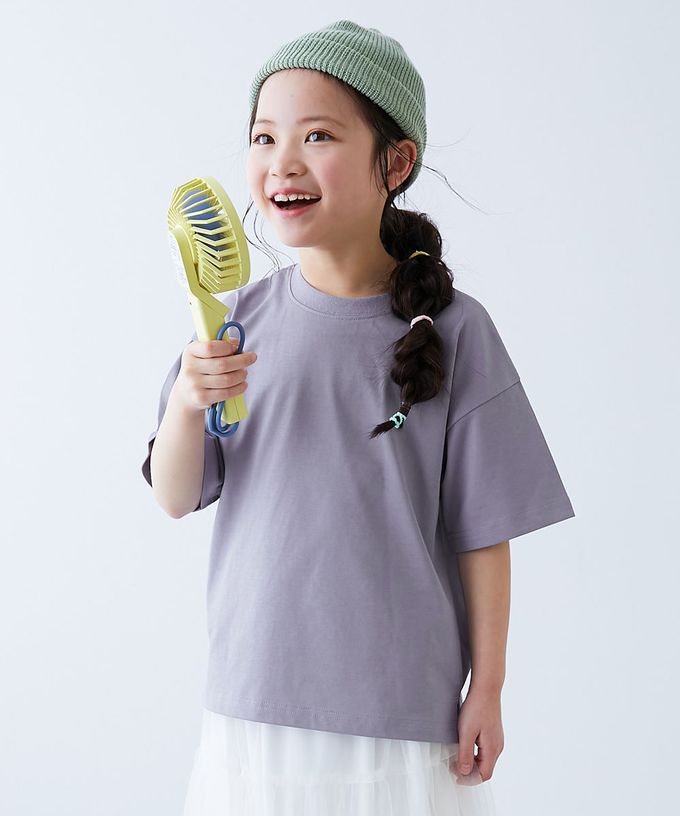 日本 devirock - 接觸涼感 落肩廓形素色短袖上衣-薄荷綠