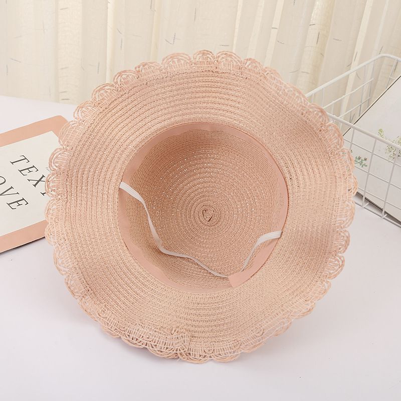 日系不規則大帽簷草帽/遮陽帽(附小背包)-小魚-咖啡色 (建議2-8歲)