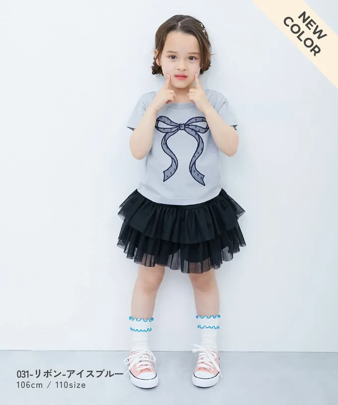 日本 devirock - 女孩運動風設計款短袖T恤-側線-白黑