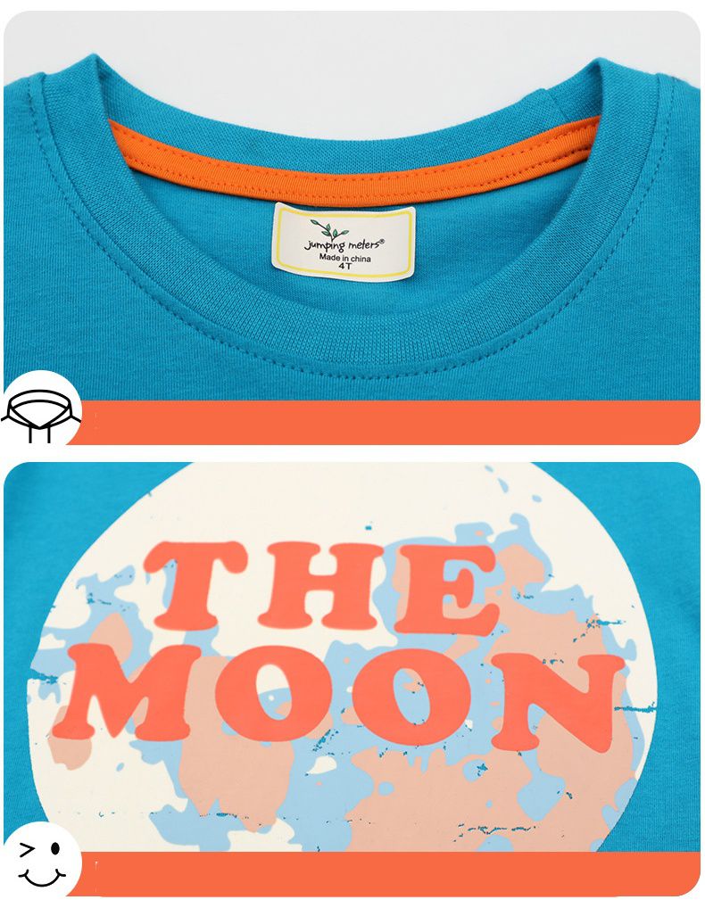 Jumping meters - 夜光圓領短袖上衣-MOOM-藍色