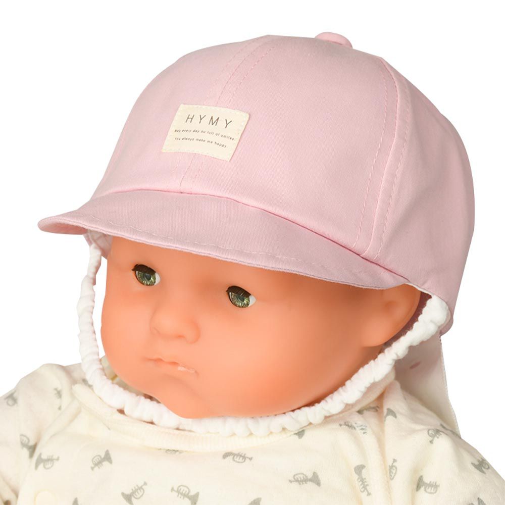 akachan honpo - 棒球帽-附防曬遮陽布-粉紅色
