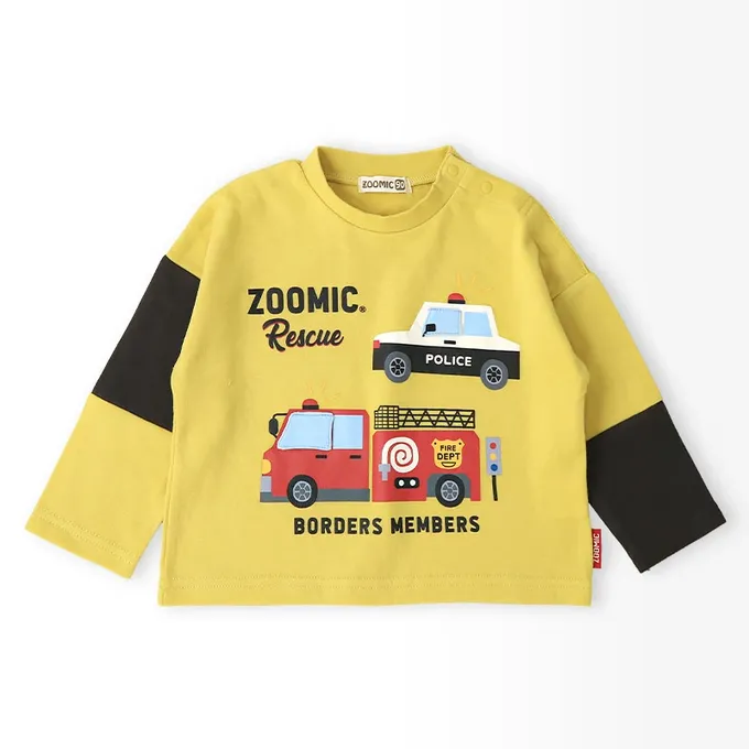 日本 ZOOLAND - 熊熊救援隊 立體翻翻長袖上衣-黃