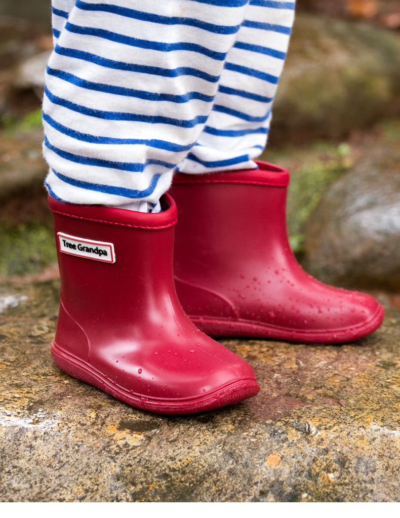 treegrandpa - 兒童素色雨鞋-黃色