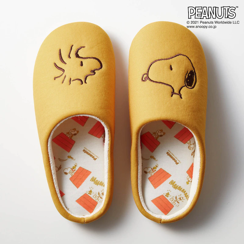 日本千趣會 - 史努比室內拖鞋(低反發)-糊塗塔克-黃 (22-24cm)