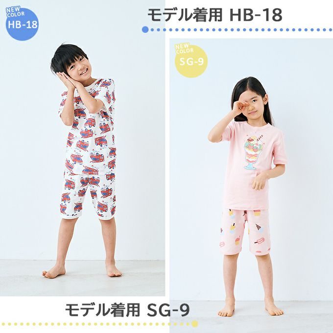 日本 Ho-ho kids - 100%棉 舒適短袖睡衣/家居服-鯊魚-深藍