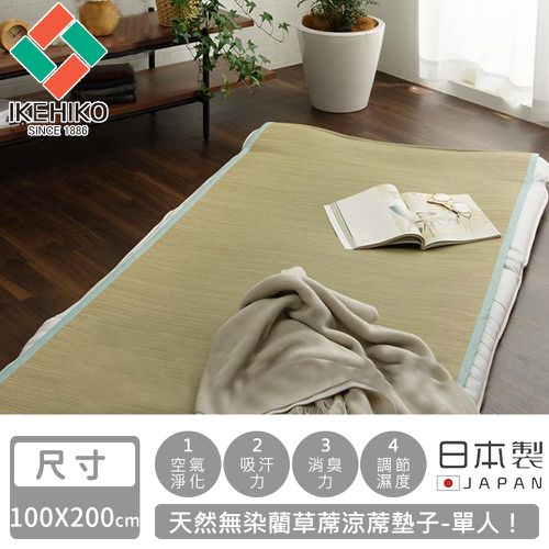 日本製天然無染藺草蓆涼蓆墊子-單人100×200cm