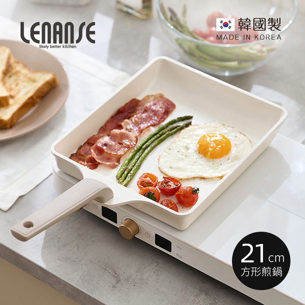 韓國 LENANSE - us 韓國製IH陶瓷塗層不沾方形煎鍋/玉子燒鍋 (21cm)