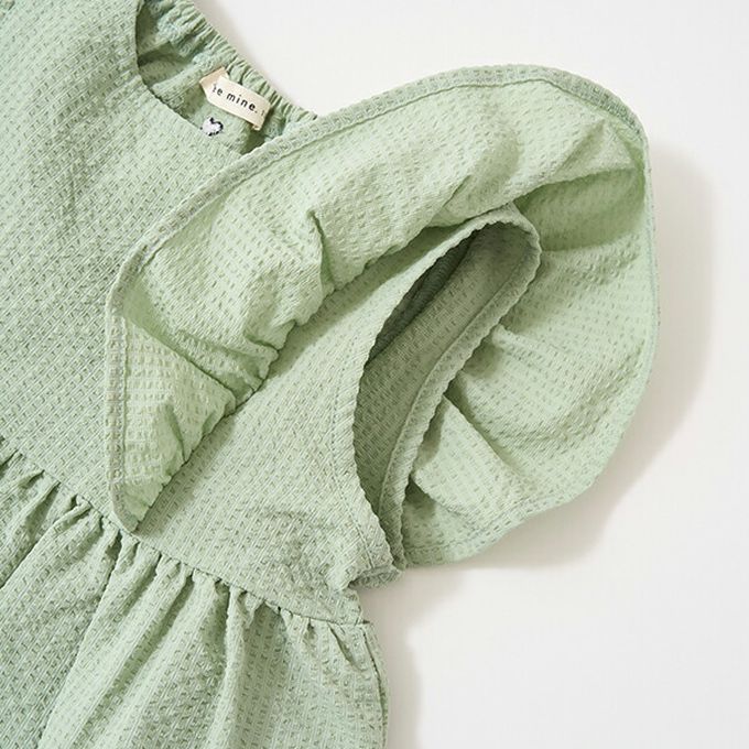 日本 Lycee mine - 可愛飄逸荷葉邊無袖上衣-檸檬黃