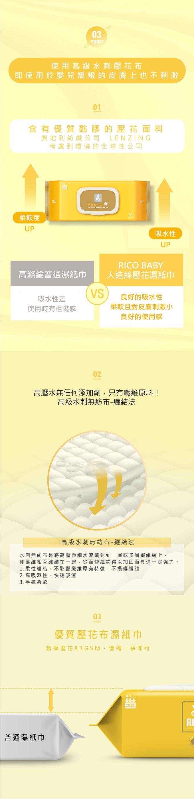 韓國RICO baby - 星球系列超厚款濕紙巾金星金 (Venus Gold－70抽)－10入