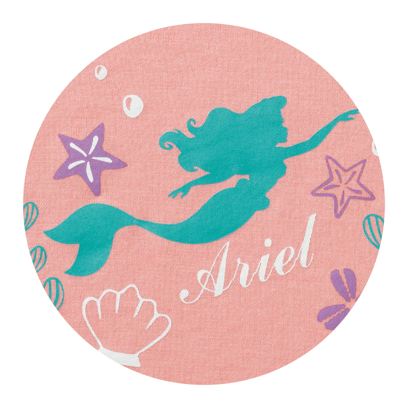 日本千趣會 - 迪士尼天竺棉荷葉袖短T-小美人魚剪影-粉