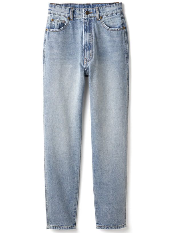 日本 GRL - 簡約直筒單寧牛仔褲-淺藍